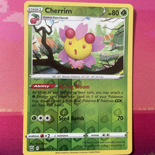 Pokemon Card Cherrim Battle Styles Reverse Holo Rare 008/163 NM