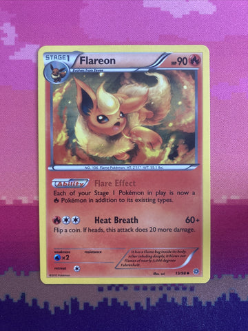 Pokemon Card Flareon Ancient Origins Cosmo Holo 13/98 Near Mint