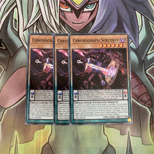 LED6-EN052 x3 Chronograph Sorcerer Common Excellent Condition Yugioh