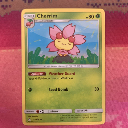 Pokemon Card Cherrim Ultra Prism Uncommon 11/156 Near Mint