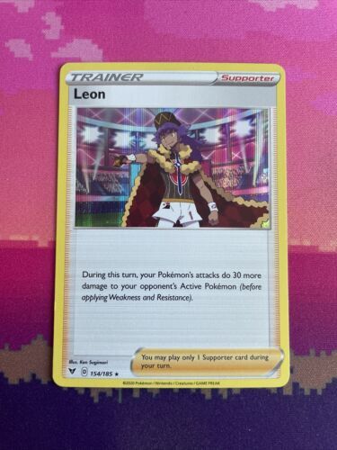 Pokemon Card Leon Vivid Voltage Holo Rare 154/185 Near Mint