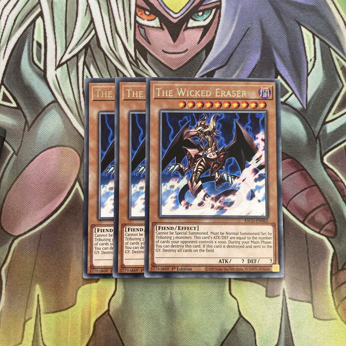 KICO-EN062 x3 The Wicked Eraser Rare Excellent Condition Yugioh