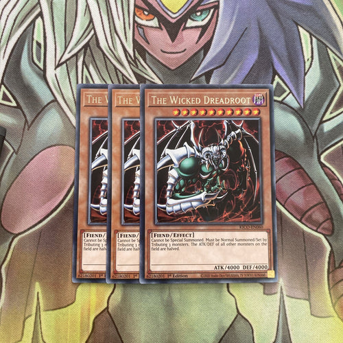KICO-EN060 x3 The Wicked Dreadroot Rare Excellent Condition Yugioh