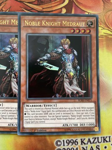 BLRR-EN071 x3 NOBLE KNIGHT MEDRAUT YUGIOH CARDS (back)