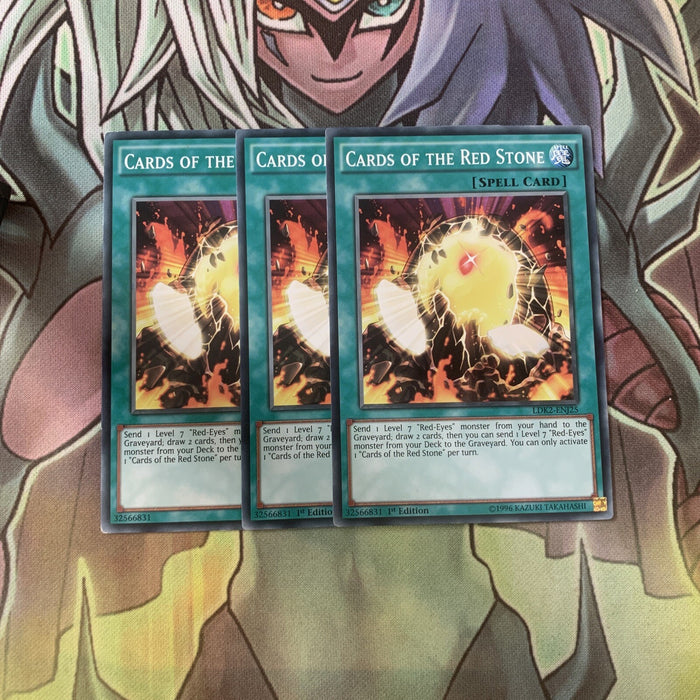 LDK2-ENJ25 x3 Cards of the Red Stone Common Excellent Condition Yugioh