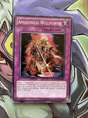 DREV-EN072 Amazoness Willpower Rare UNL Edition NM Yugioh Card