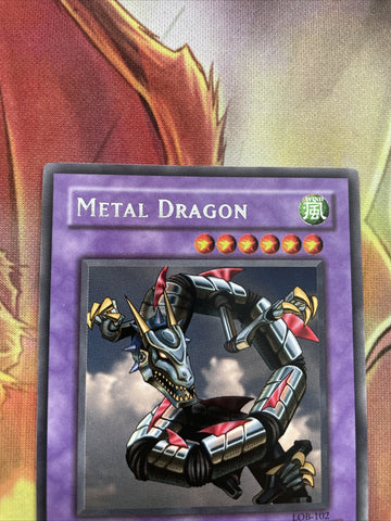 LOB-102 Yugioh: Metal Dragon - Rare - Unlimited - NM (back)