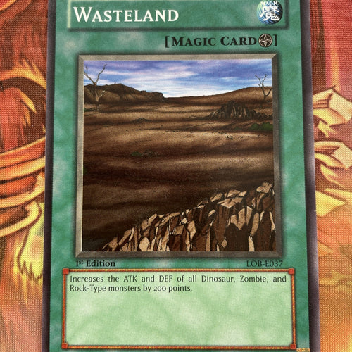 LOB-E037 Wasteland Common 1st Edition Near Mint Condition Yugioh