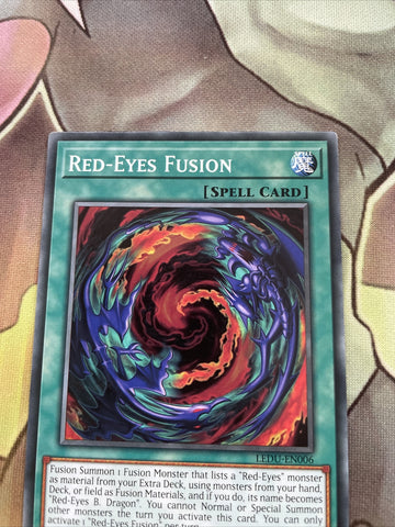 LEDU-EN006 Yugioh Red-eyes Fusion COMMON NM 1ST EDITION (back)