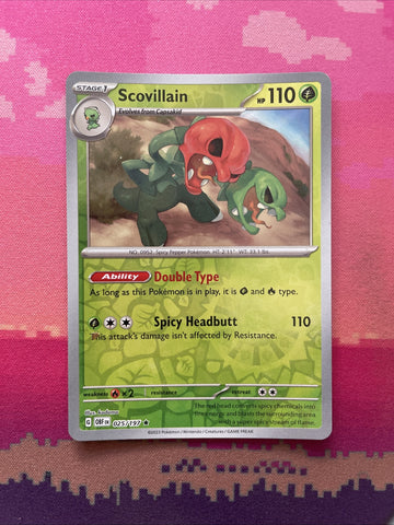 Pokemon Card Scovillain Obsidian Flames Reverse Holo Rare 025/197 NM