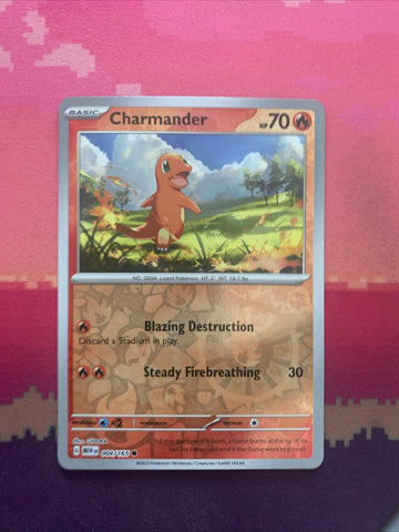 Pokemon Card Charmander Scarlet & Violet 151 COSTCO Cosmo Reverse 004/165 NM