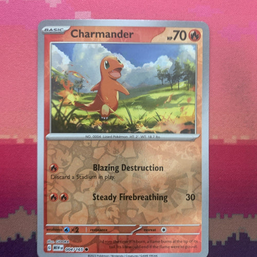 Pokemon Card Charmander Scarlet & Violet 151 COSTCO Cosmo Reverse 004/165 NM