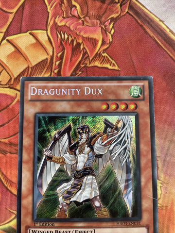 HA03-EN031 Dragunity Dux 1st Edition Secret Rare Yugioh Card NM (back)