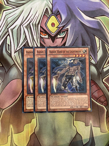 SDLI-EN003 x3 Raiden, Hand of the Lightsworn Super Excellent Condition Yugioh
