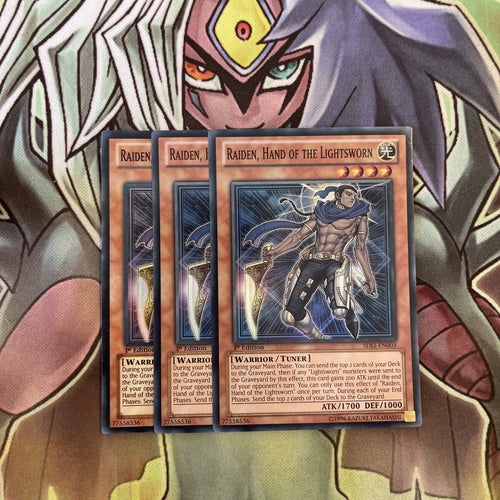 SDLI-EN003 x3 Raiden, Hand of the Lightsworn Super Excellent Condition Yugioh