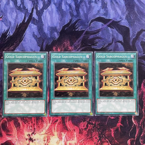 LDK2-ENY22 3 x copies Gold Sarcophagus Common NEW YuGiOh MINT