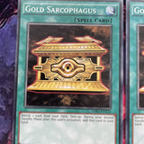 LDK2-ENY22 3 x copies Gold Sarcophagus Common NEW YuGiOh MINT