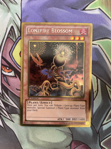 PGLD-EN034 Lonefire Blossom Gold Rare 1st Edition NM Yugioh Card