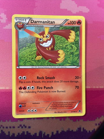 Pokemon Card Darmanitan Emerging Powers Rare 21/98 Near Mint