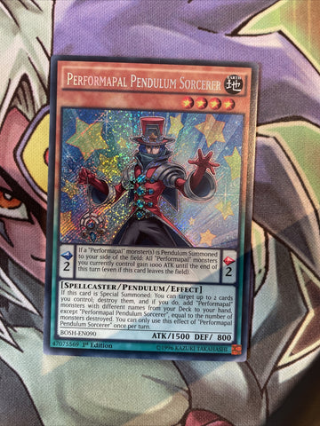 BOSH-EN090 Performapal Pendulum Sorcerer Secret Rare 1st Edition NM Yugioh Card