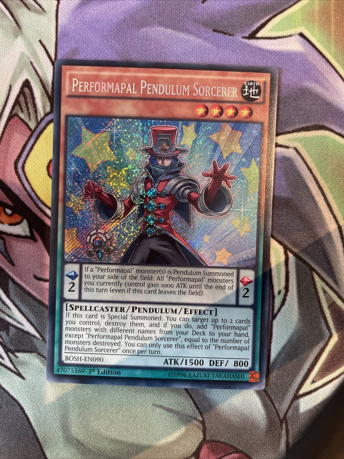 BOSH-EN090 Performapal Pendulum Sorcerer Secret Rare 1st Edition NM Yugioh Card