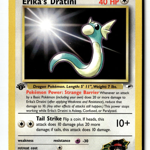 Pokemon Card Erika's Dratini 1st Edition LP Gym Heroes 042/132