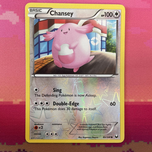Pokemon Card Chansey Dark Explorers Reverse Holo 80/108 Near Mint