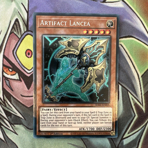 RA01-EN006 Artifact Lancea Platinum Secret Rare 1st Edition NM Yugioh Card