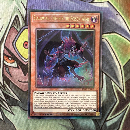 RA01-EN012 Blackwing - Simoon The Poison Wind New Ultimate 1st Ed NM Yugioh