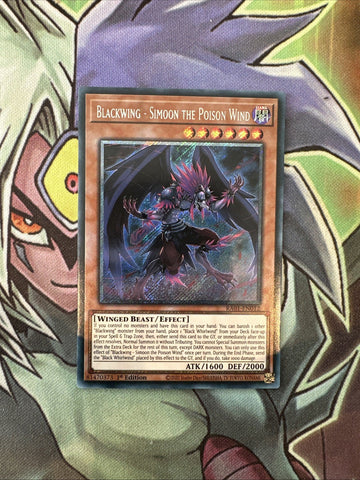 RA01-EN012 Blackwing - Simoon The Poison Wind Platinum Scr 1st Ed NM Yugioh