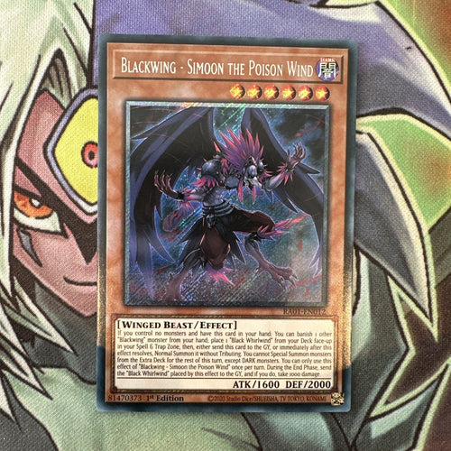 RA01-EN012 Blackwing - Simoon The Poison Wind Platinum Scr 1st Ed NM Yugioh