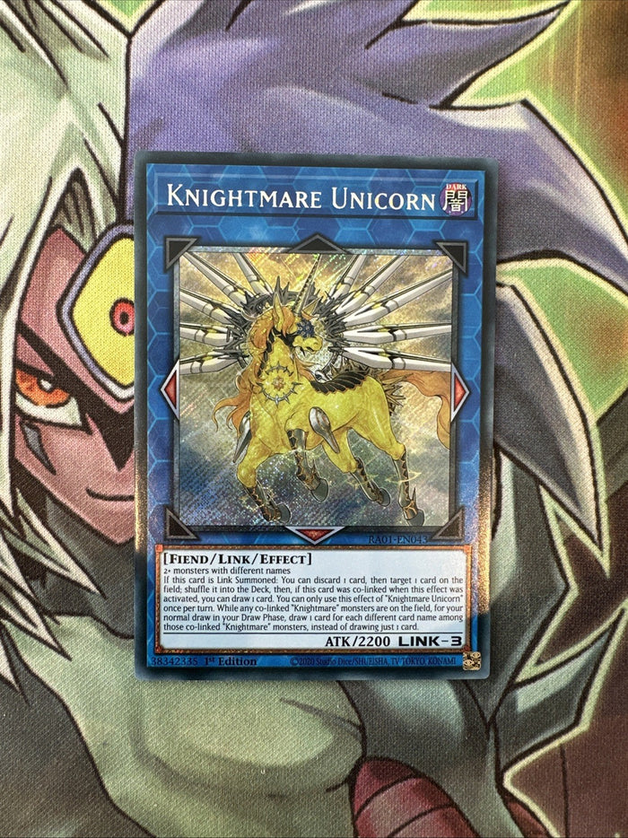 RA01-EN043 Knightmare Unicorn Platinum Secret Rare 1st Edition NM Yugioh Card