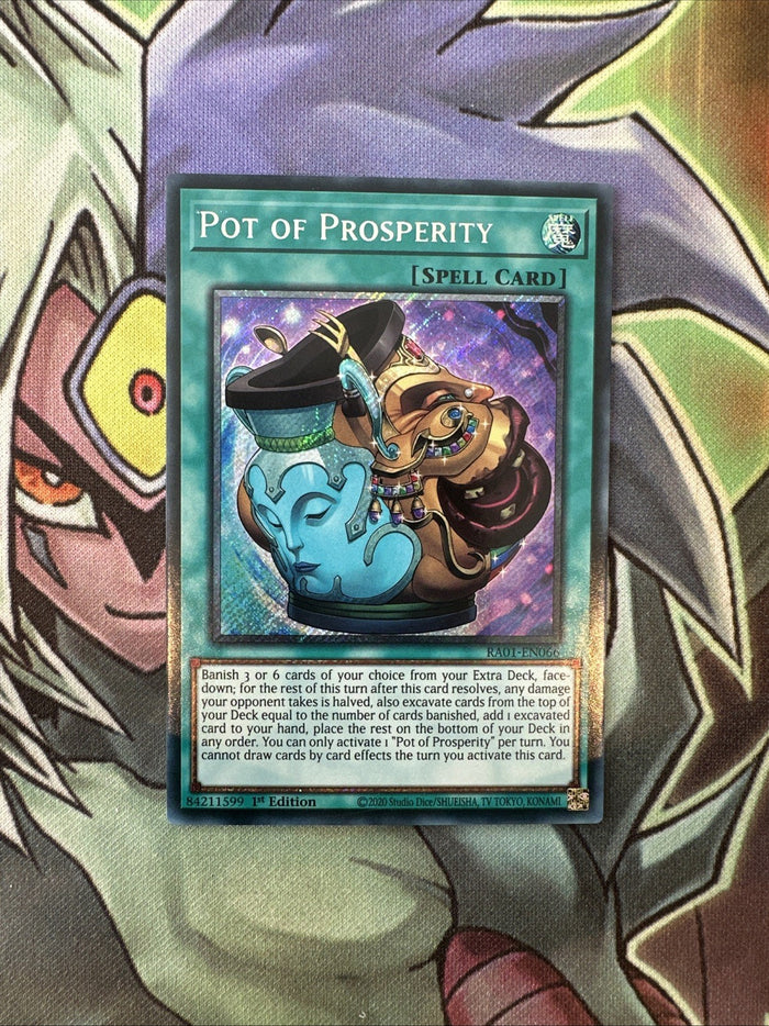 RA01-EN066 Pot Of Prosperity Platinum Secret Rare 1st Edition NM Yugioh Card