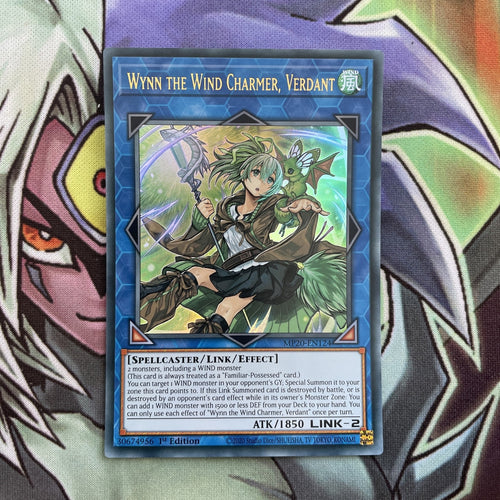 MP20-EN124 Wynn The Wind Charmer, Verdant Ultra Rare 1st Edition NM Yugioh Card