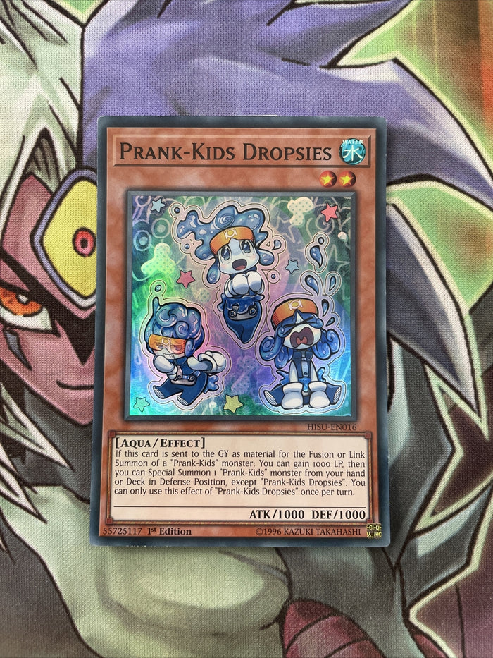 HISU-EN016 Prank-Kids Dropsies Super Rare 1st Edition NM Yugioh Card
