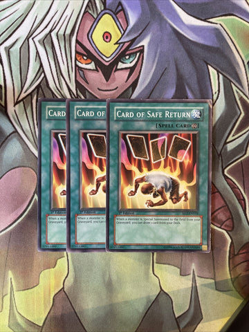 SD2-EN018 x3 Card of Safe Return Common Excellent Condition Yugioh