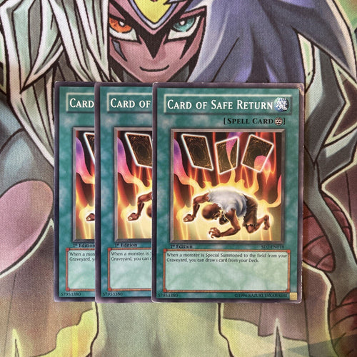 SD2-EN018 x3 Card of Safe Return Common Excellent Condition Yugioh