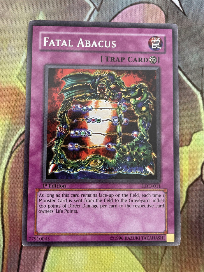 LOD-011 Yugioh Fatal Abacus 1st Edition Rare (NM)
