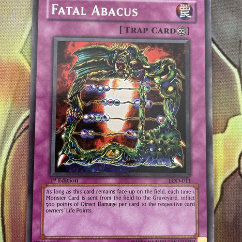 LOD-011 Yugioh Fatal Abacus 1st Edition Rare (NM)