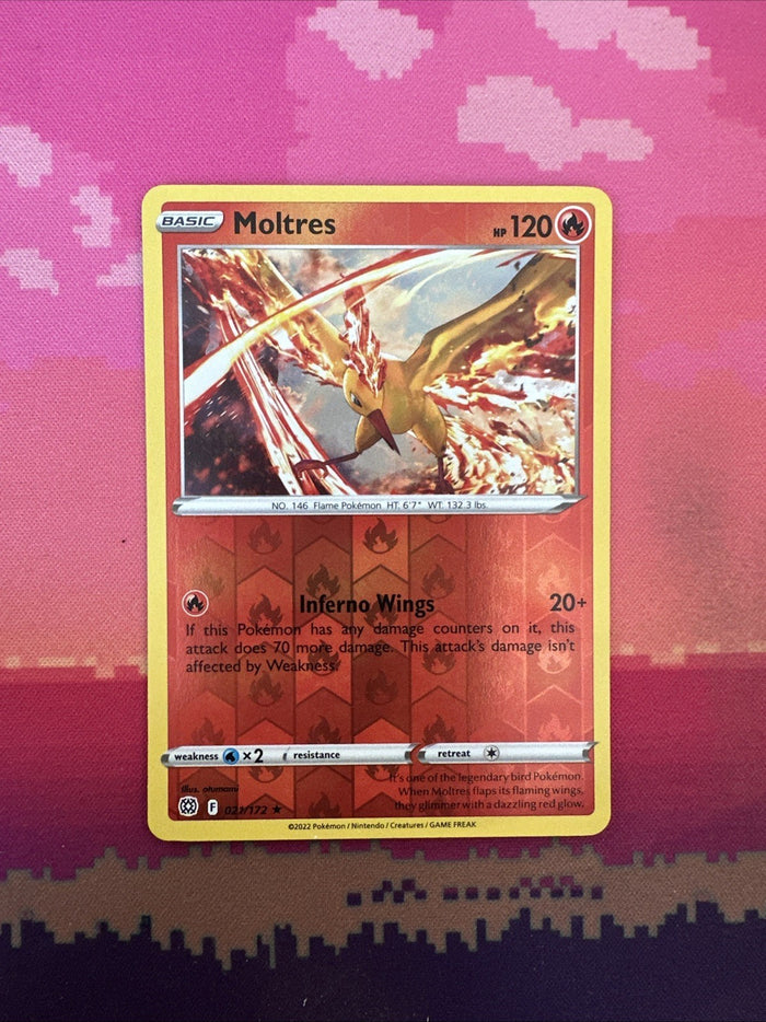 Pokemon Card Moltres Brilliant Stars Reverse Holo Rare 021/172 Near Mint