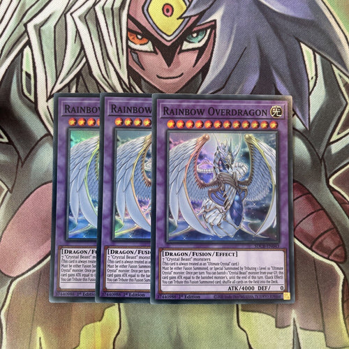 SDCB-EN043 x3 Rainbow Overdragon Super Rare Excellent Condition Yugioh