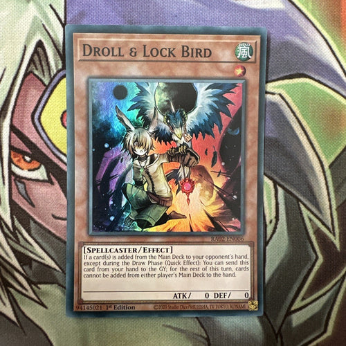 RA02-EN006 Droll & Lock Bird Super Rare 1st Edition NM Yugioh Card