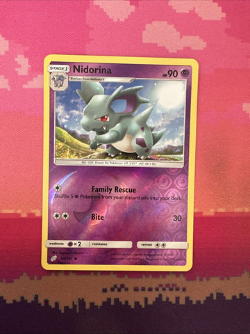 Pokemon Card Nidorina Team Up Reverse Holo Uncommon 55/181 NM