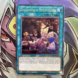 MGED-EN149 Dragonmaid Hospitality Gold Rare 1st Edition NM Yugioh Card