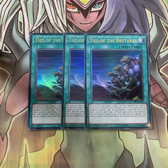 LDK2-ENY02 x3 Ties of the Brethren Ultra Rare Excellent Condition Yugioh