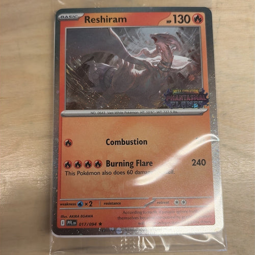 Reshiram 017/094, Sealed Phantasmal Flames Stamped Promo For Phantasmal Master