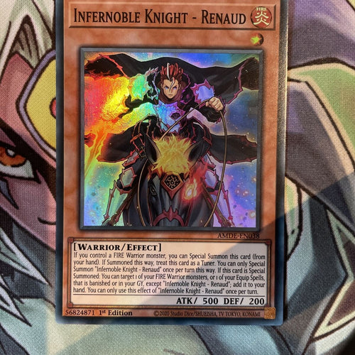 AMDE-EN038 Infernoble Knight - Renaud Super Rare 1st Edition NM Yugioh Card