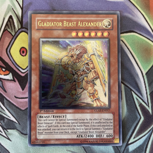 GLAS-EN017 Gladiator Beast Alexander Ultimate Rare 1st Edition NM Yugioh Card