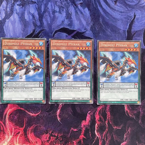 BOSH-EN026 x3 Dinomist Pteran Rare 1st edition Near Mint YuGiOh Cards Playset