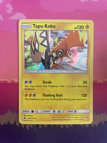 Pokemon Card Tapu Koko Lost Thunder Holo Rare 85/214 NM